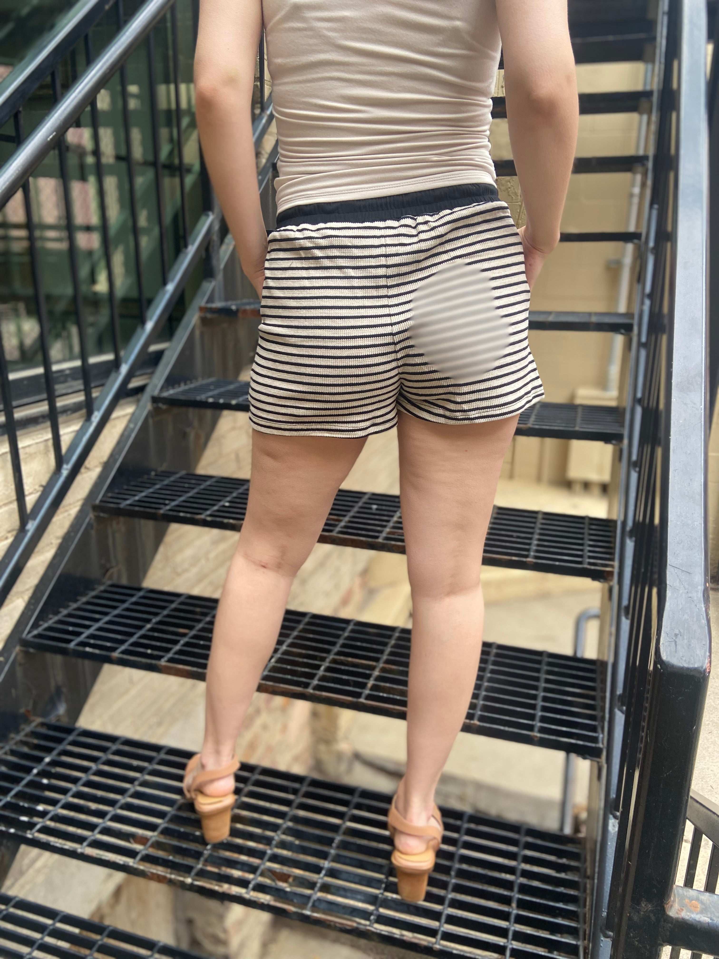 Zadie Black Stripe Drawstring Waist Shorts - MK Threads Boutique