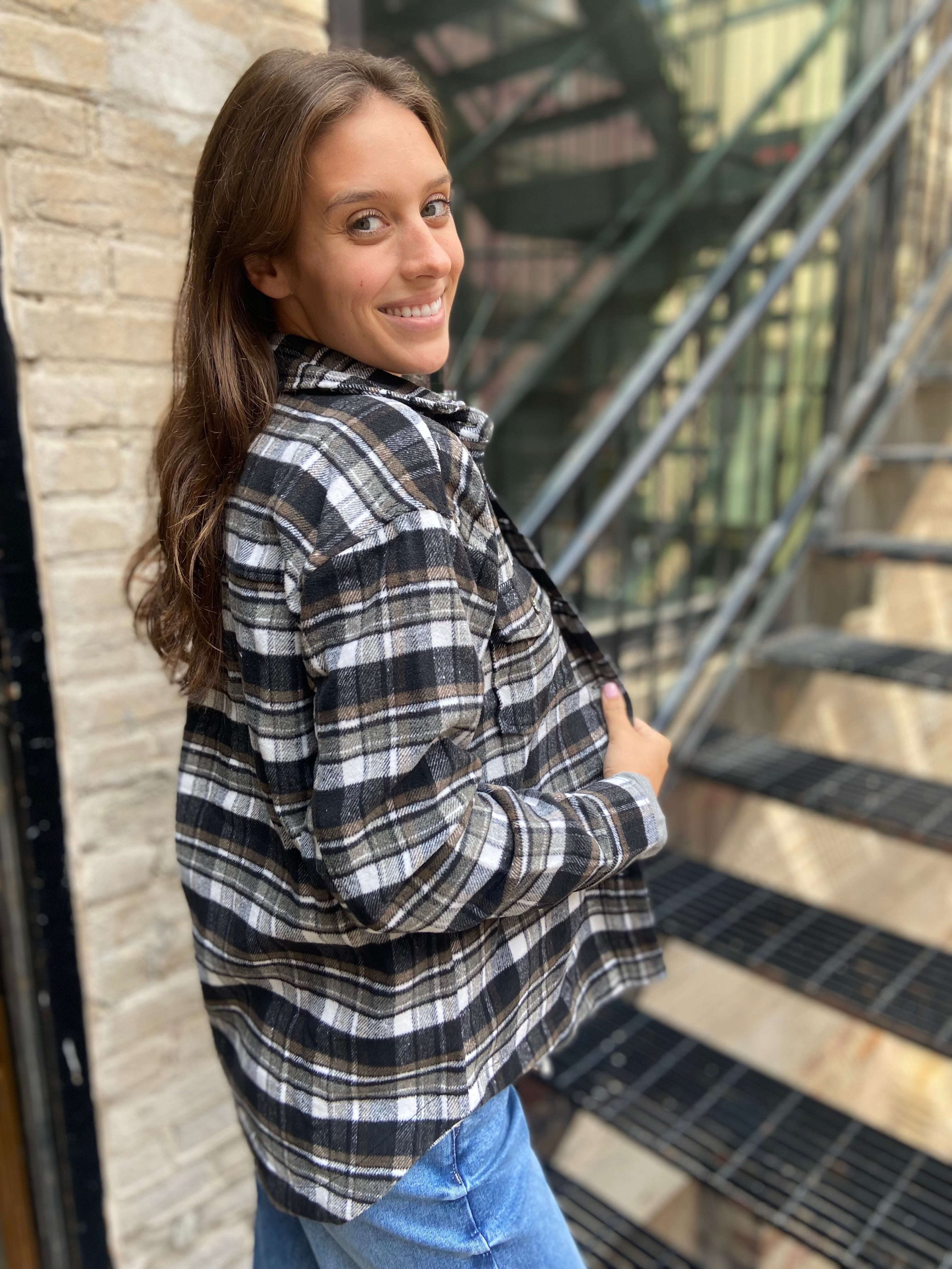 Harper Black Plaid Shacket