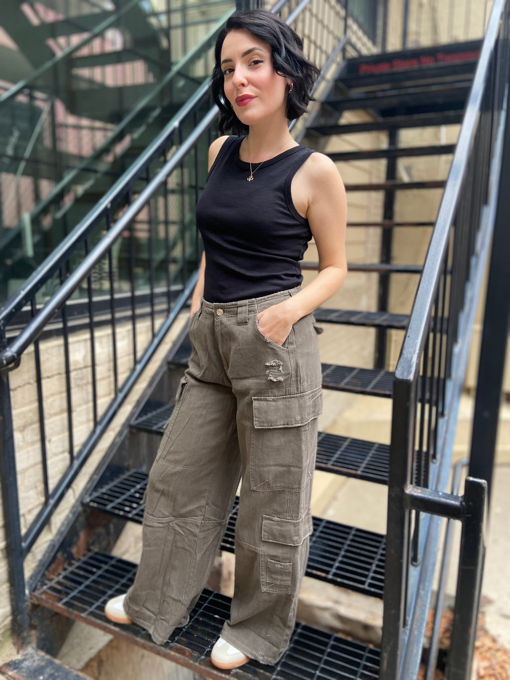 Henry Dark Olive Cargo Pants