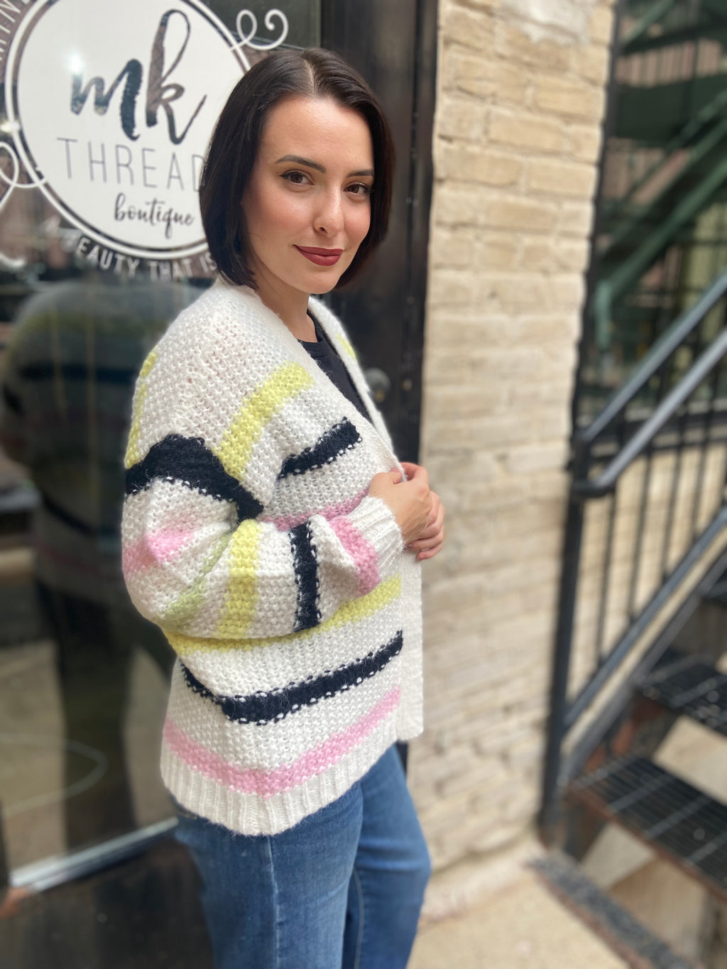 Kimmy Multi Color Striped Cardigan