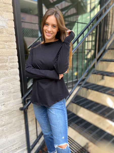 Black Long sleeved top with thumbholes