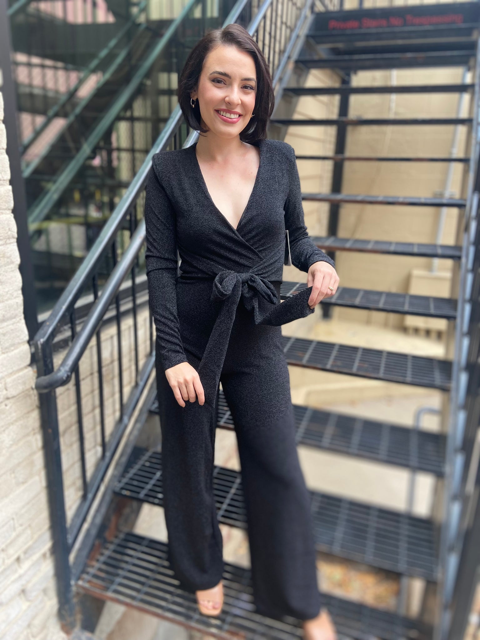 Naomi Black Metallic Jumpsuit