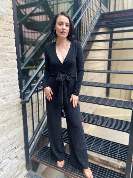 Naomi Black Metallic Jumpsuit