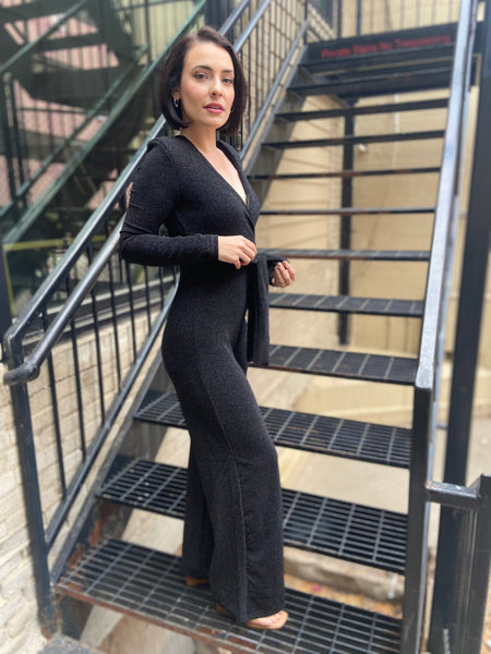 Naomi Black Metallic Jumpsuit