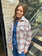 Olivia Pumpkin Plaid Oversized Shacket