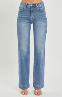 Belle Medium High Rise Straight Risen Jeans