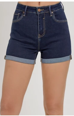 Thane Dark Wash High Rise Risen Jean Shorts