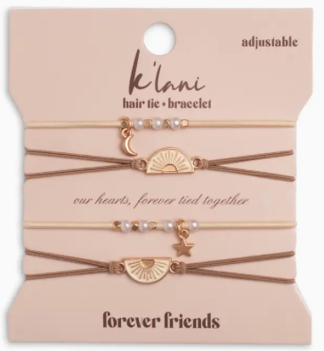 "Forever Friends" Neutral Sun Friendship Hair Tie Bracelets