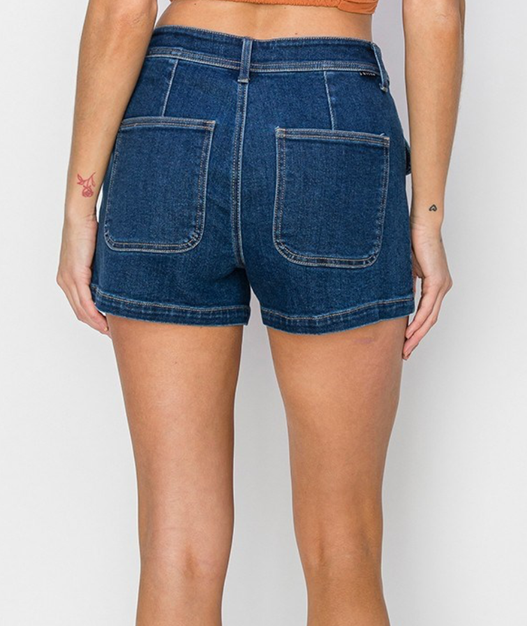 Mak High Rise Cargo Risen Jean Shorts
