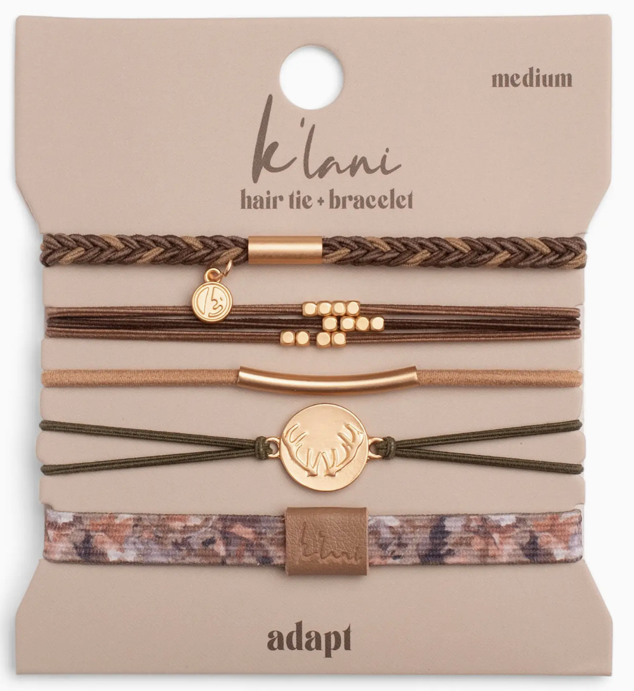 "Adapt" Camouflage with Antler Charm Hair Tie Bracelets - MK Threads Boutique