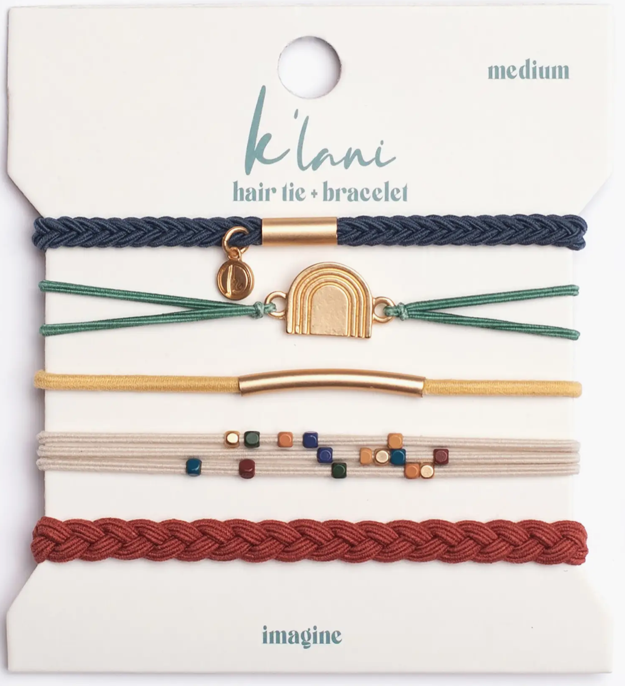 "Imagine" Gold Rainbow Themed Hair Tie Bracelets - MK Threads Boutique