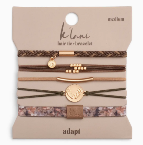 "Adapt" Camouflage with Antler Charm Hair Tie Bracelets