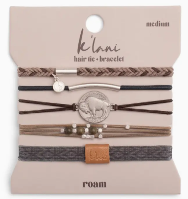 "Roam" Buffalo Charm Hair Tie Bracelets|Medium|