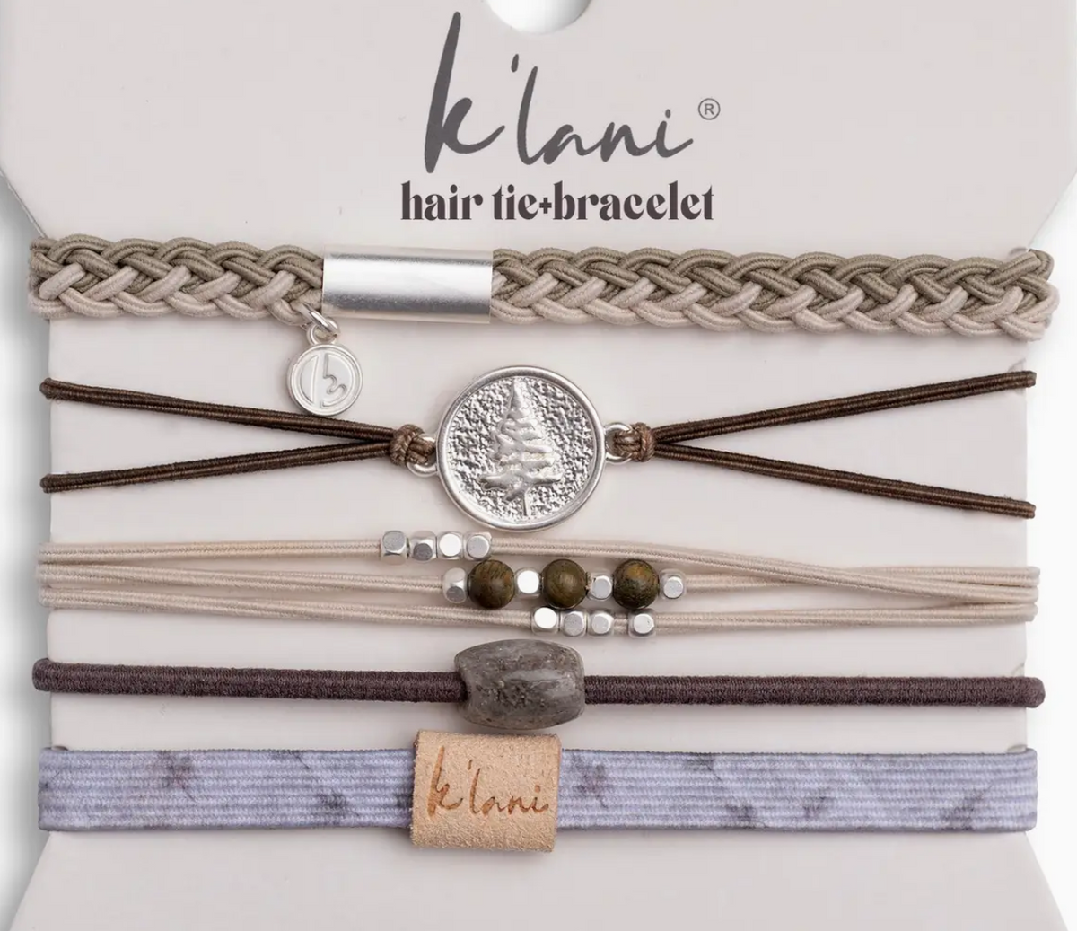 "Empower" Camo, Pine Tree and Earthy Tone Hair Tie Bracelets
