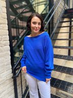 Sydney Royal Blue Boat Neck Sweater
