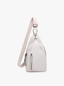 Nikki Dual Compartment Crossbody Sling Bag: Ivory