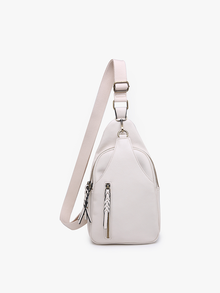 Nikki Dual Compartment Crossbody Sling Bag: Light Olive
