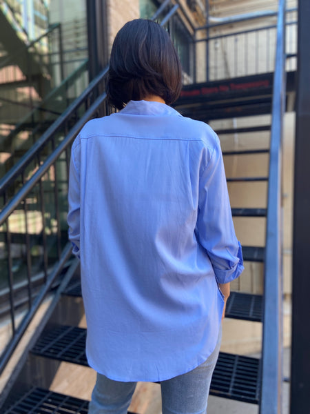 annabel light blue linen button up