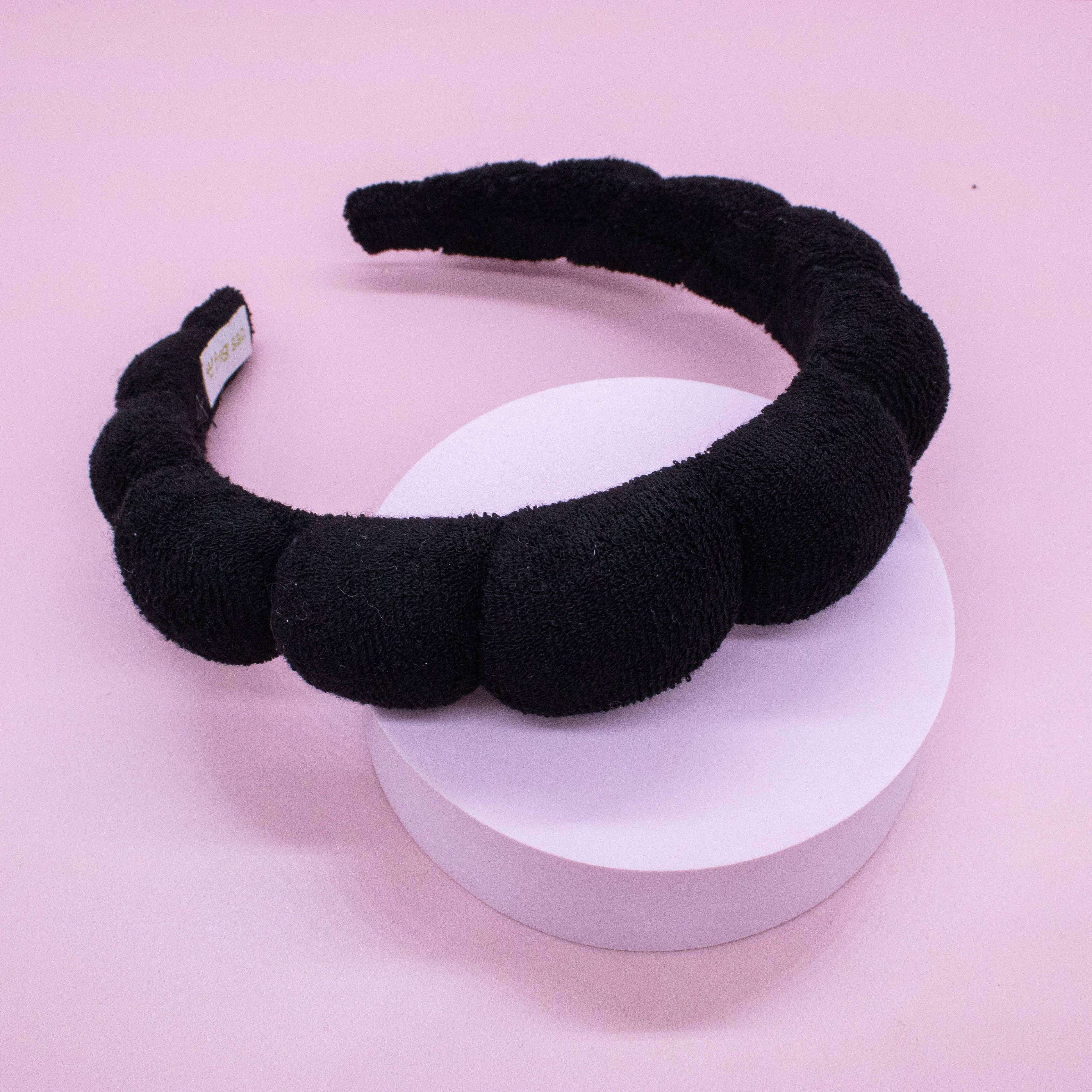 Spa Headband - Skincare Headband & Scrunchie Wristband Set: Pink
