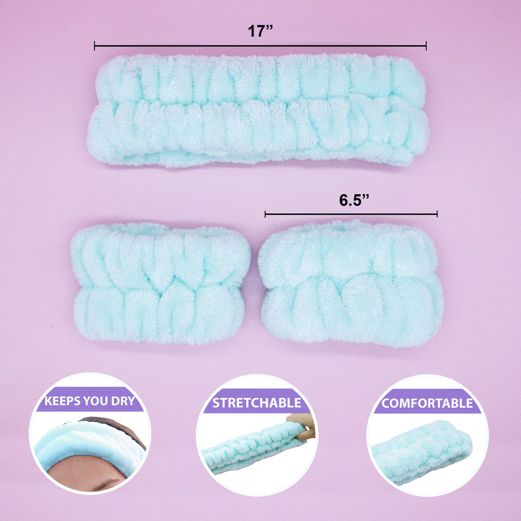 Spa Headband - Skincare Headband & Wristband Set: Cotton Candy Tie Dye