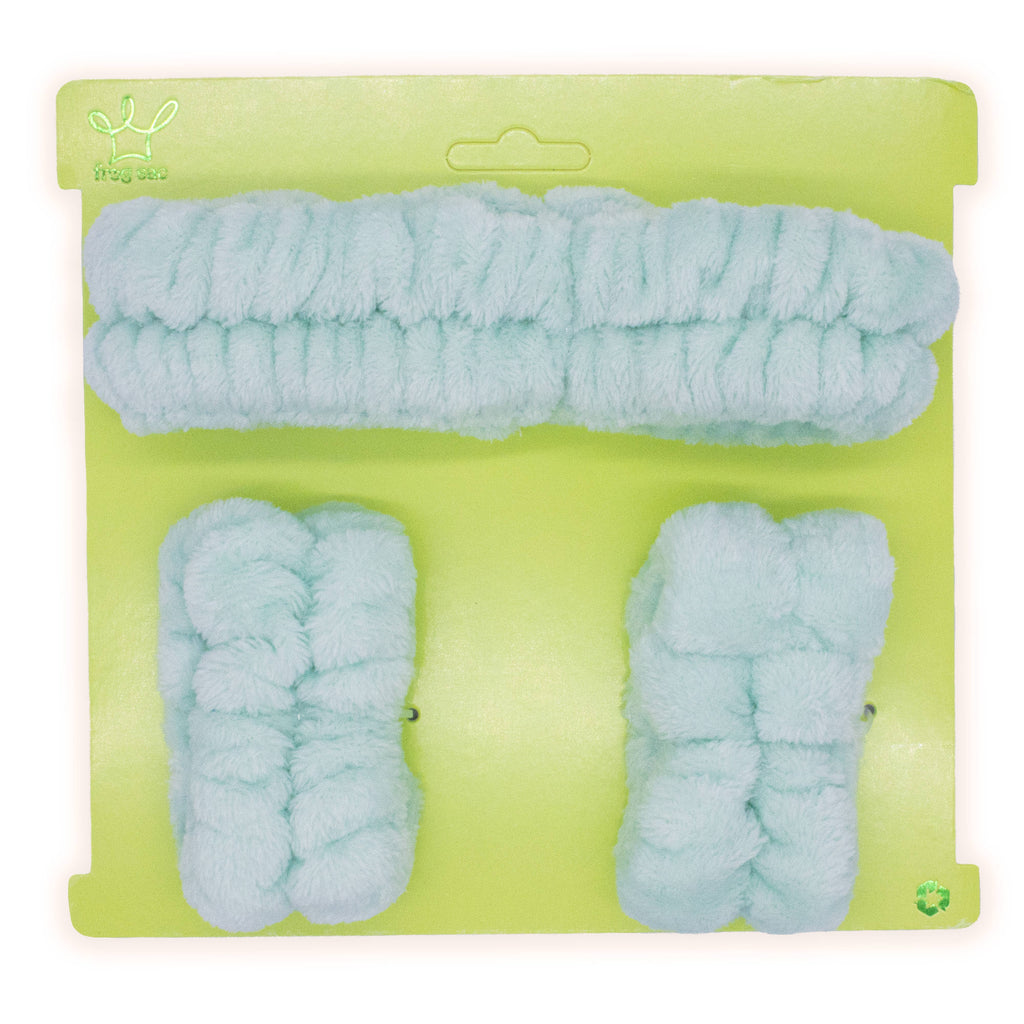 Spa Headband - Skincare Headband & Wristband Set: Pink