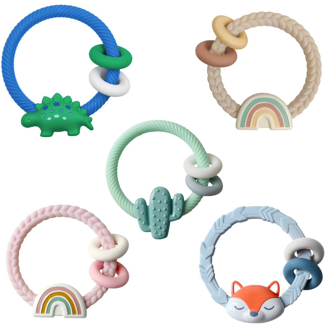 Ritzy Rattle™ Silicone Teether Rattles: Dino