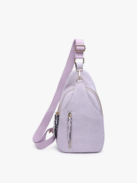 Nikki Dual Compartment Crossbody Sling Bag: Light Olive