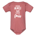 BREAKIN' HEARTS AND BLASTIN' FARTS BABY ONESIE: Black -6 months