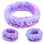 Spa Headband - Skincare Headband & Wristband Set: Cotton Candy Tie Dye