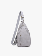Nikki Dual Compartment Crossbody Sling Bag: Navy