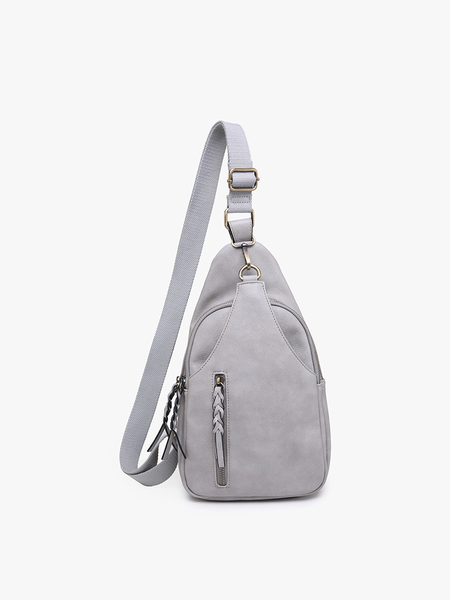 Nikki Dual Compartment Crossbody Sling Bag: Light Olive