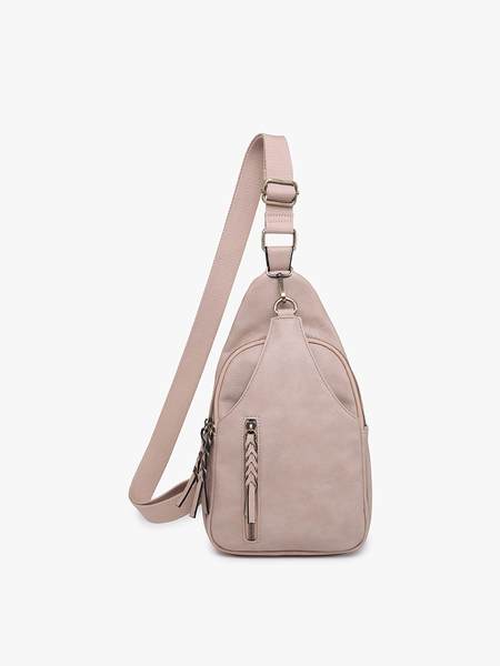 Nikki Dual Compartment Crossbody Sling Bag: Light Olive