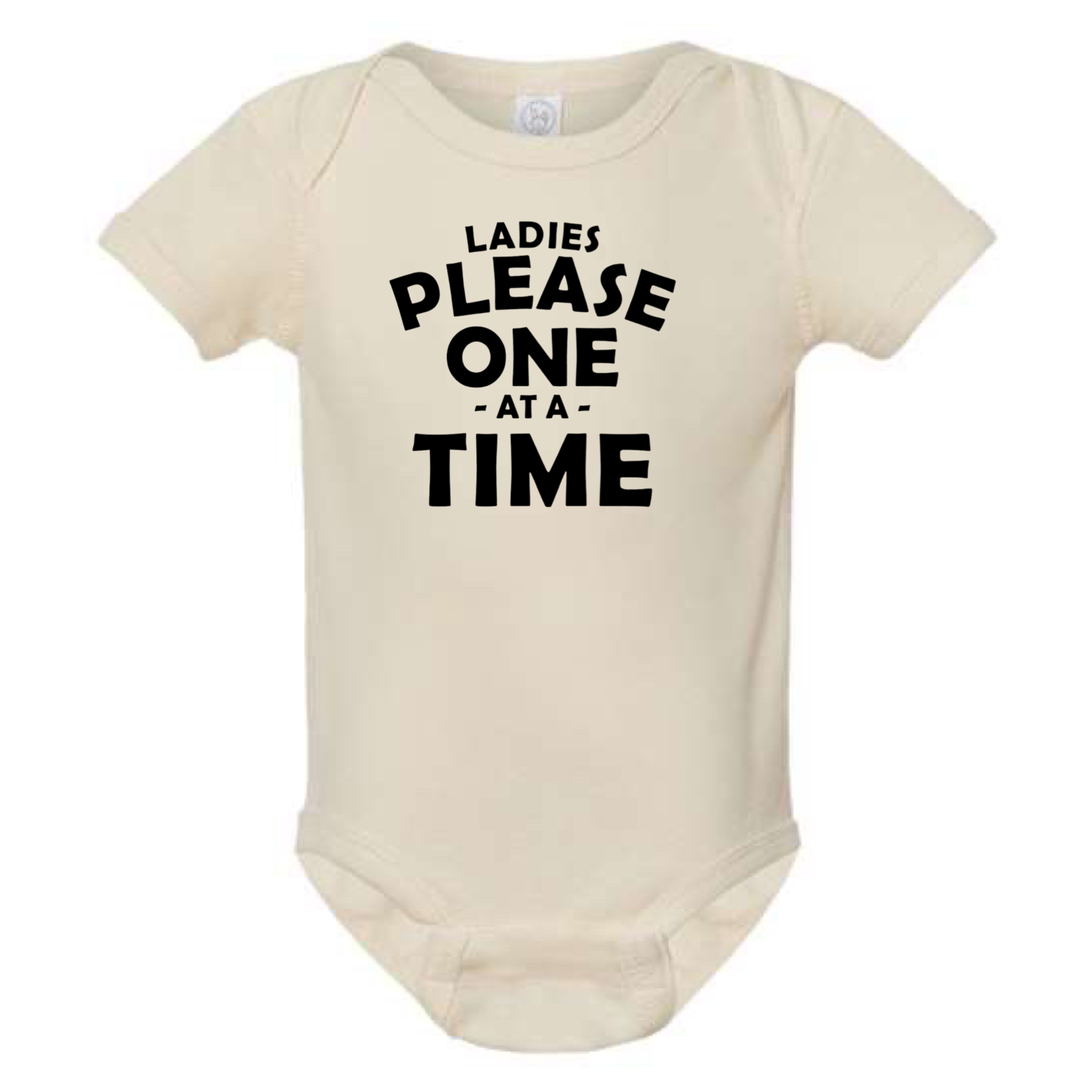 LADIES PLEASE - ONE AT A TIME BABY ONESIE: Charcoal -6 months
