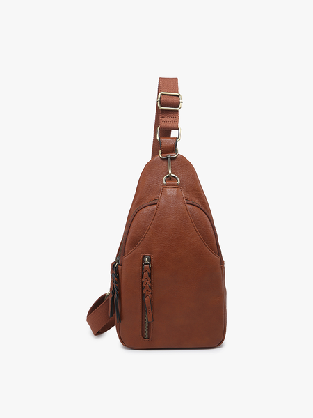 Nikki Dual Compartment Crossbody Sling Bag: Light Olive