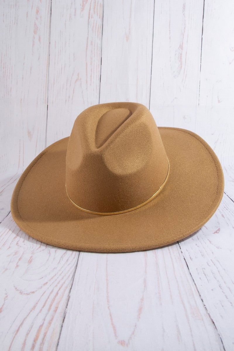 Brown Flat Brim Cowboy Hat - MK Threads Boutique