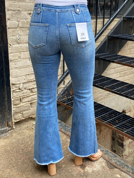 Nina Mid Rise Flare Mica Jeans