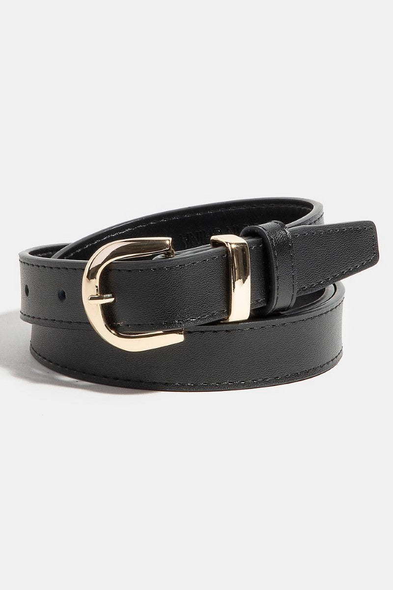 Caitlan Black Stitched Belt:40 inches - MK Threads Boutique