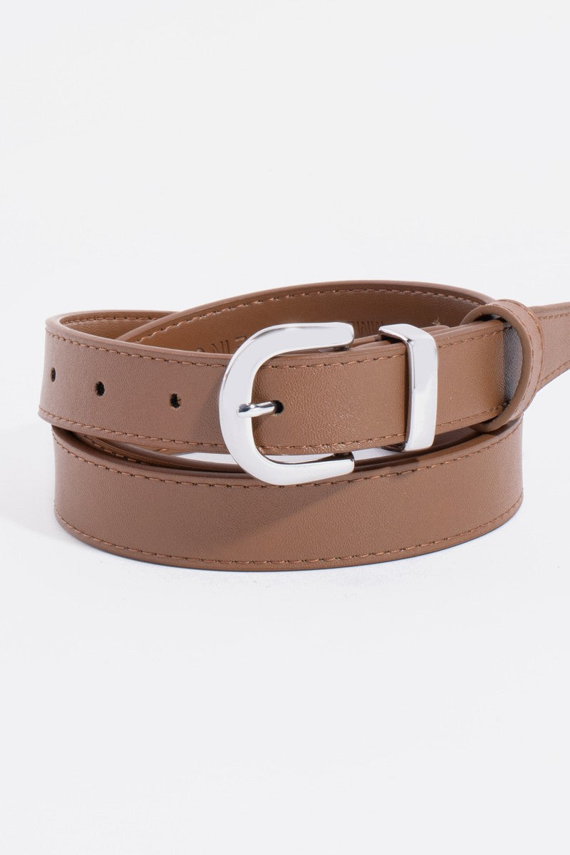 Caitlan Brown Stitched Belt:40 inches - MK Threads Boutique