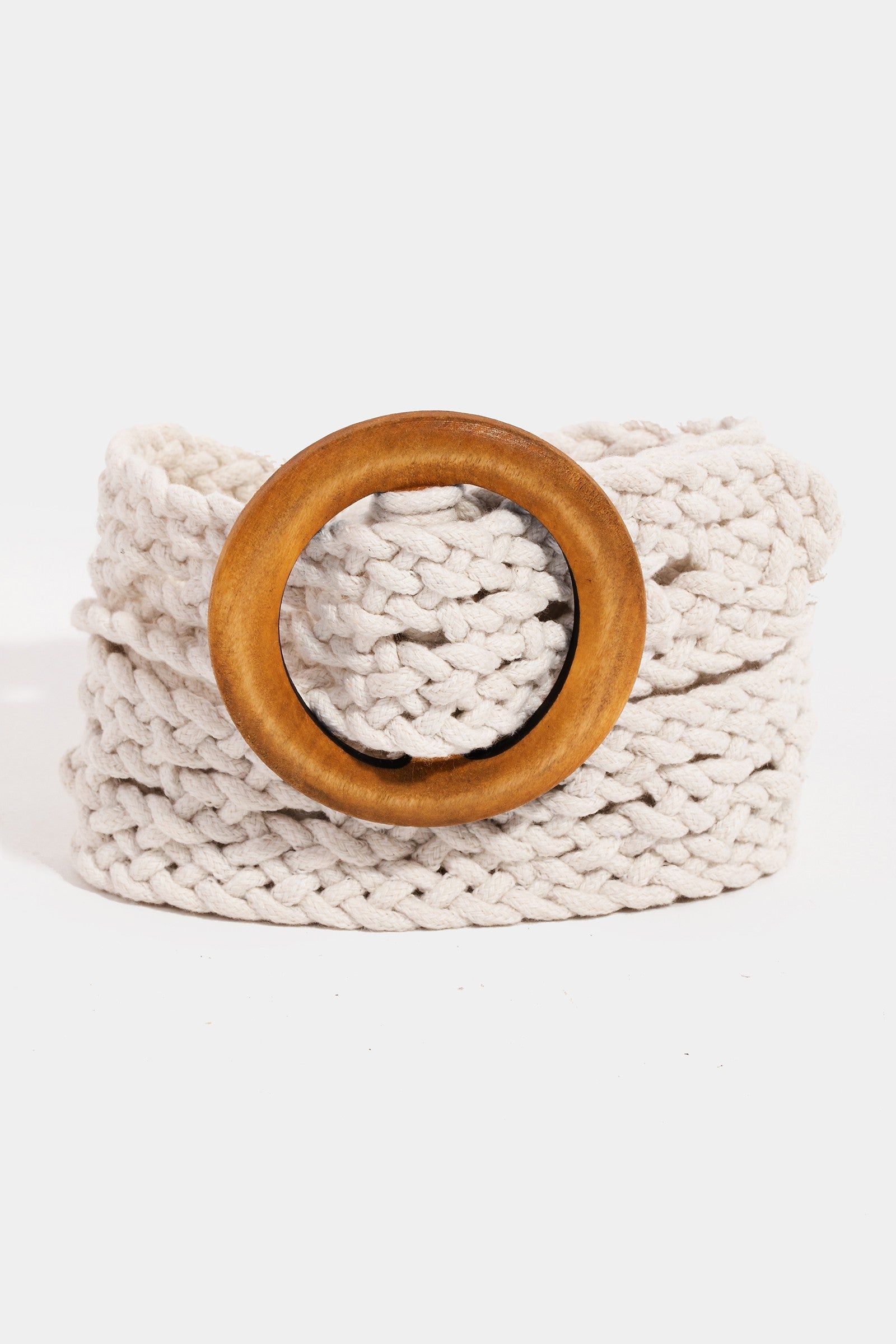 Lori Round Wood Buckle Belt:42 inches - MK Threads Boutique