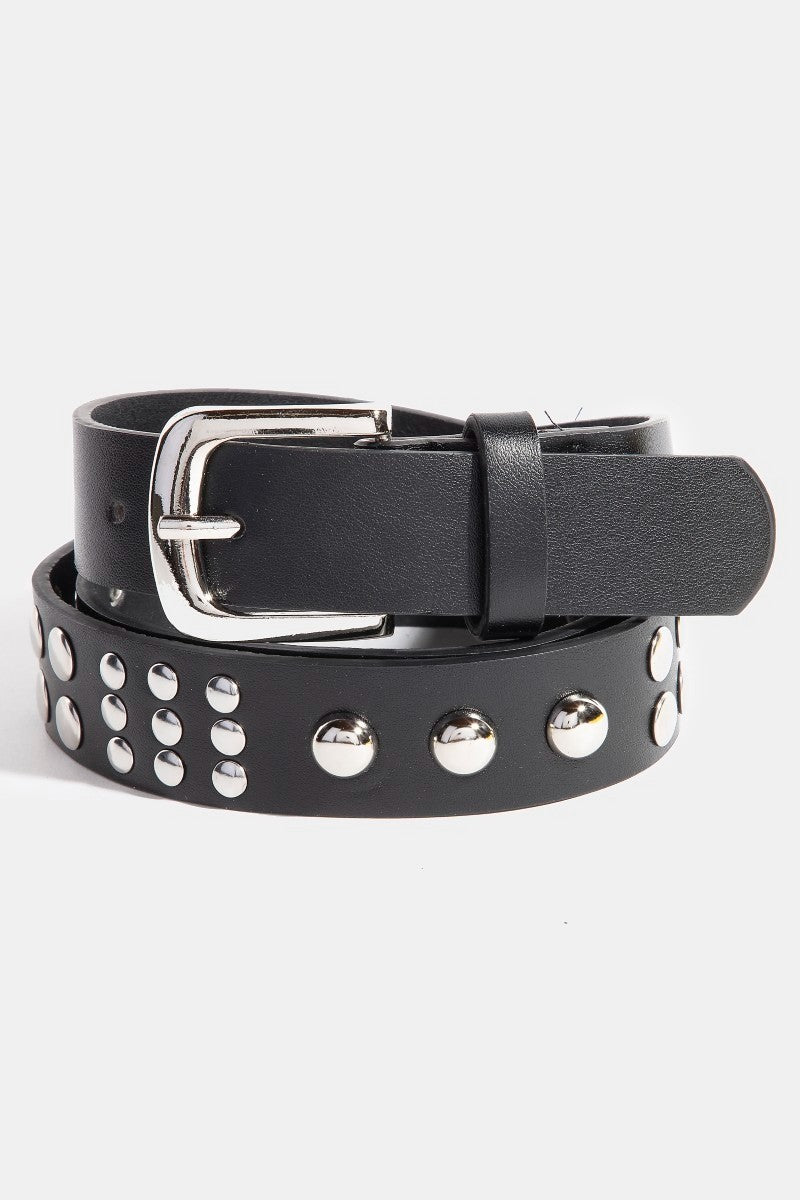 Elleanor Black Studded Belt: 41 inches - MK Threads Boutique