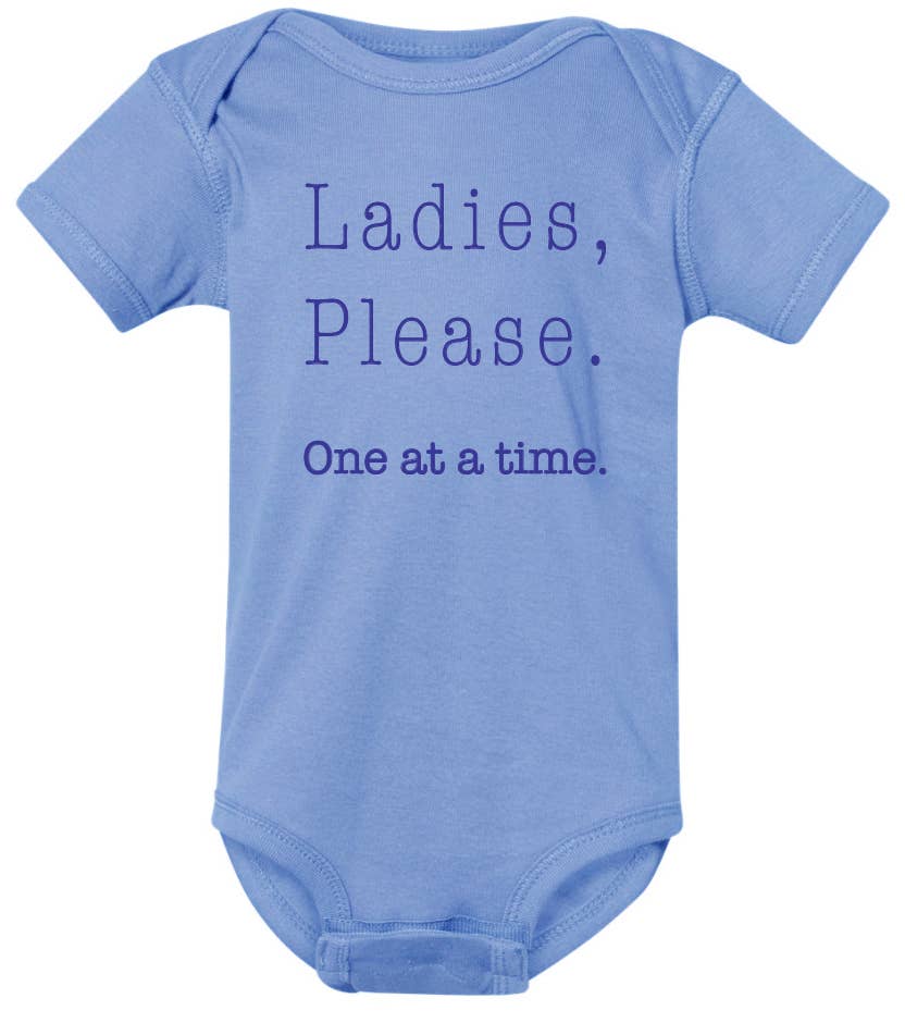 Ladies, Please Blue Onesie - MK Threads Boutique