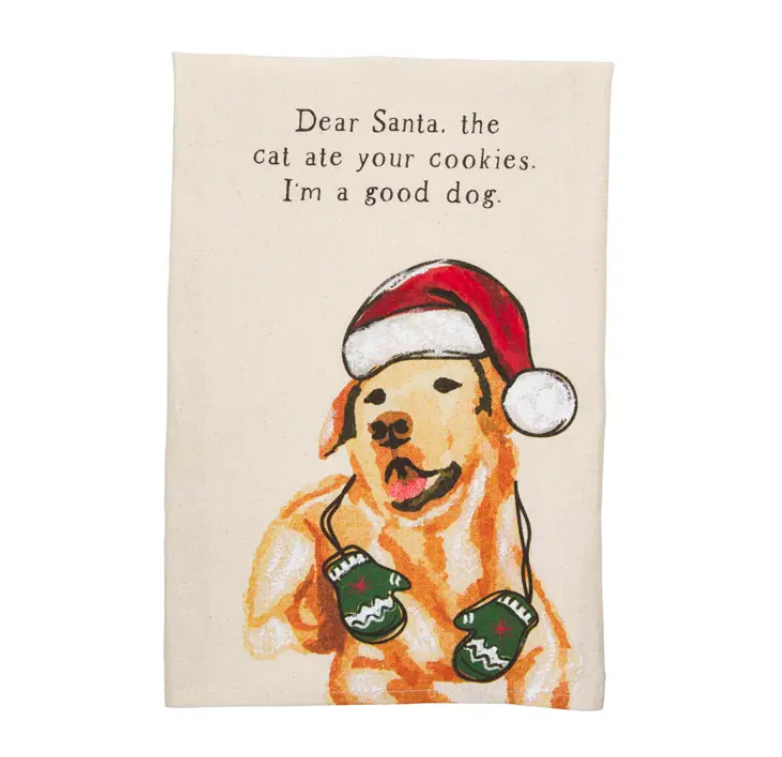 Dear Santa Dog Kitchen Towel