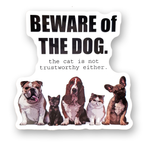 Beware Of The Dog Vinyl Sticker - MK Threads Boutique