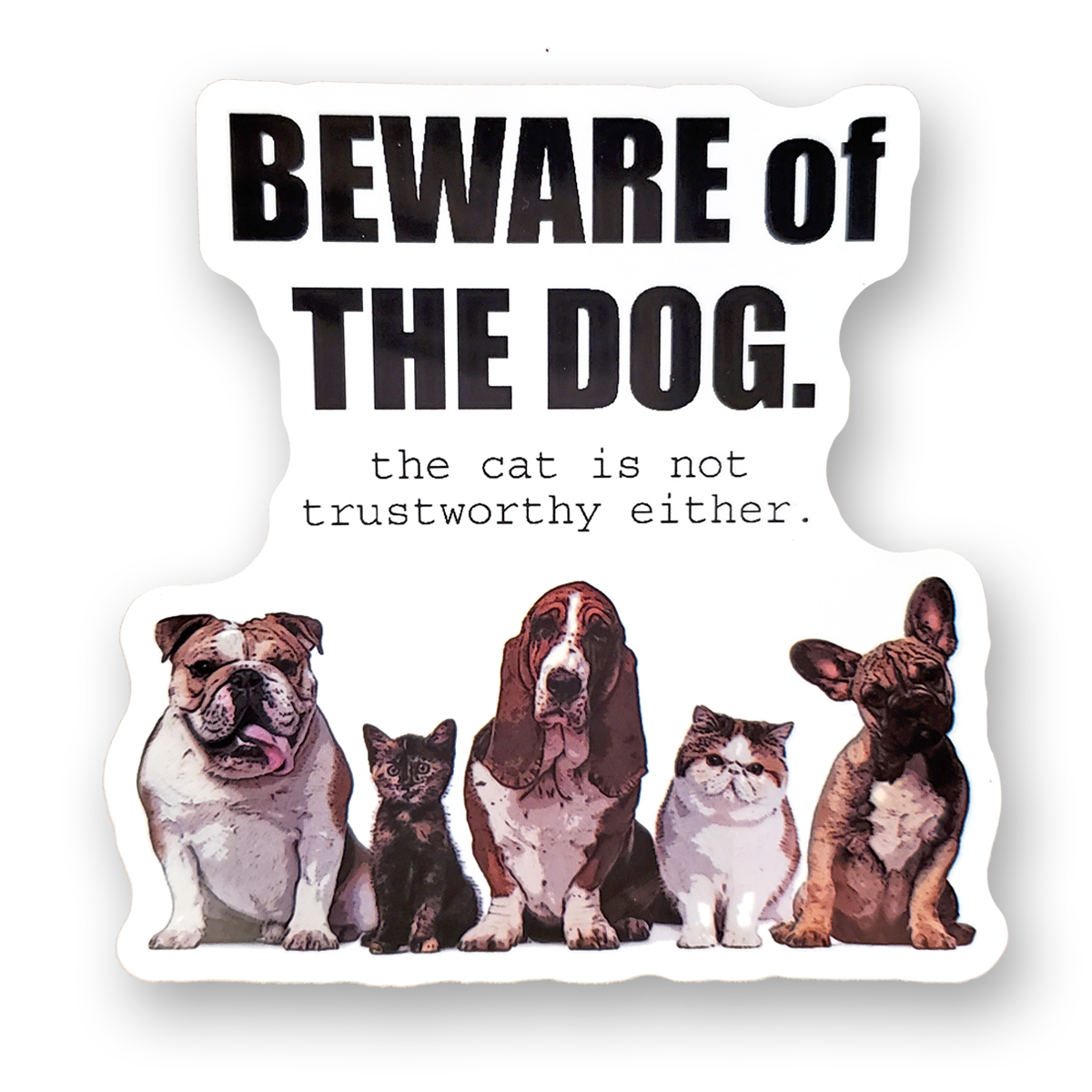 Beware Of The Dog Vinyl Sticker - MK Threads Boutique