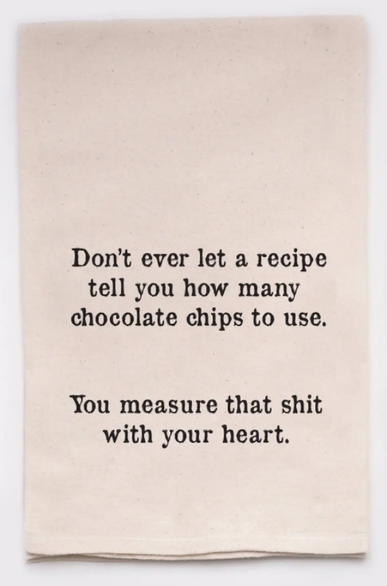 Tea Towel Measure Chocolate Chips