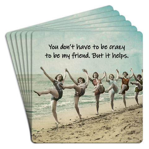 Crazy To Be My Friend Paper Coaster Pack