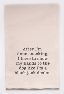 Tea Towel Black Jack Dealer