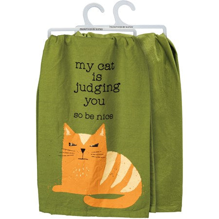 Judging Cat Kitchen Towel