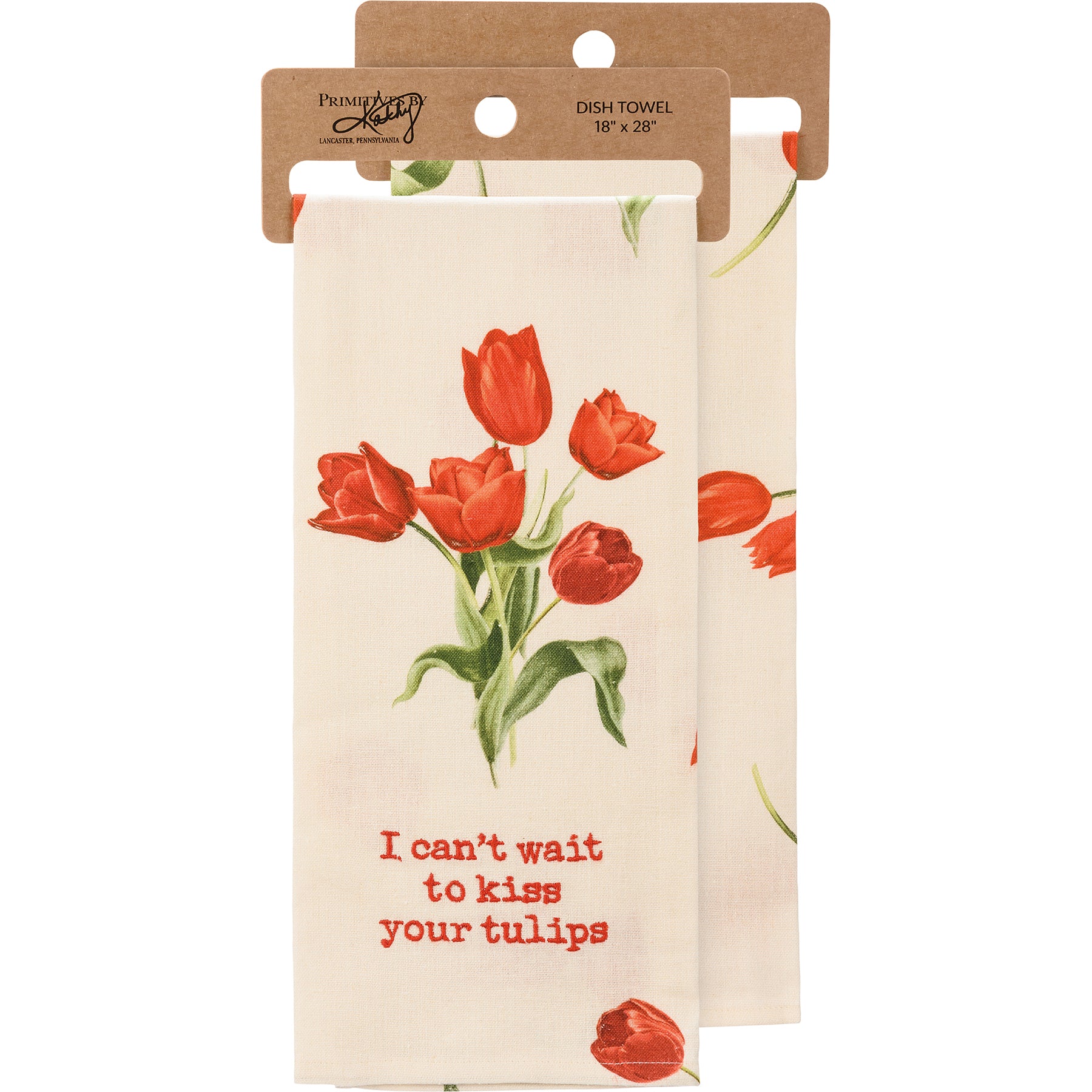 Kiss Your Tulips Kitchen Towel