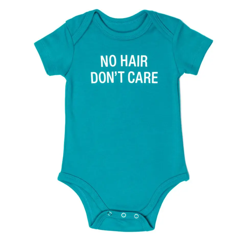 No Hair Don't Care Baby Onesie - MK Threads Boutique